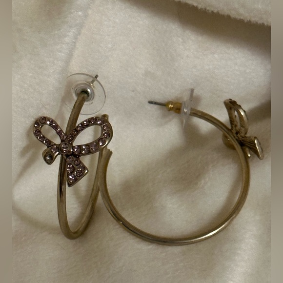 Betsey Johnson Gold Hoops - Picture 2 of 3